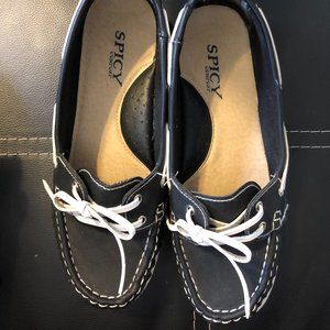 Black Loafer Style Tie Up Shoes